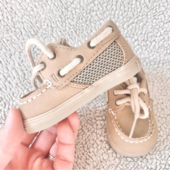 Sperry Baby Junior Leather Boat Shoes, Size 1 M - Picture 6 of 11